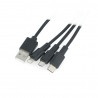 Przewód Lanberg Combo 3w1 USB typ A - microUSB + lightning + USB typ C 2.0 czarny PCV - 1,8m - zdjęcie 1