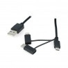 Przewód Lanberg 3w1 USB typ A - microUSB + lightning + USB typ C 2.0 czarny PVC - 1,8m - zdjęcie 2