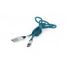 Przewód TRACER USB A - USB C 2.0 czarno - niebieski oplot - 1m - zdjęcie 2