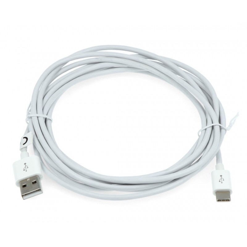 Przewód TRACER USB A - USB C 2.0 biały - 1m