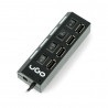 uGo HU-110 - aktywny HUB 4-portowy USB 2.0 z włącznikiem - zdjęcie 1