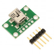MiniUSB typ B 5 pin - złącze do płytki stykowej - Pololu