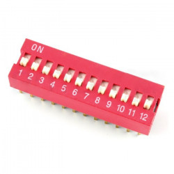 Przełącznik DIP switch 12-polowy - czerwony