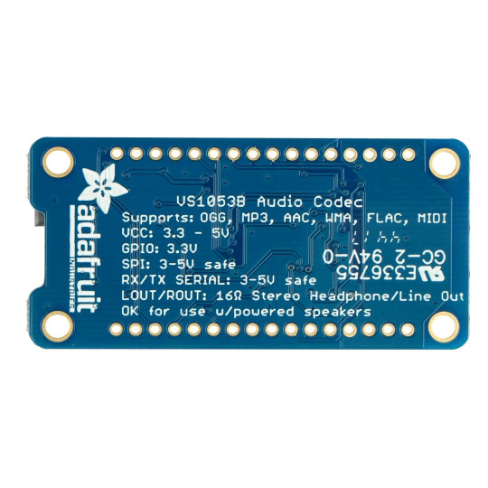 Кодек VS1053 - MP3/WAV/MIDI/OGG плеєр з функцією запису - Adafruit 1381