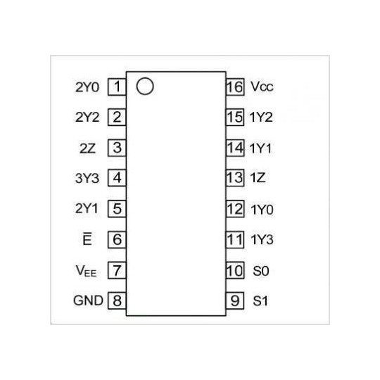 Аналоговий мультиплексор/демультиплексор 4052 - THT - 5 шт.