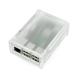 Obudowa Raspberry Pi Model B+ przezroczysta matowaz klapką