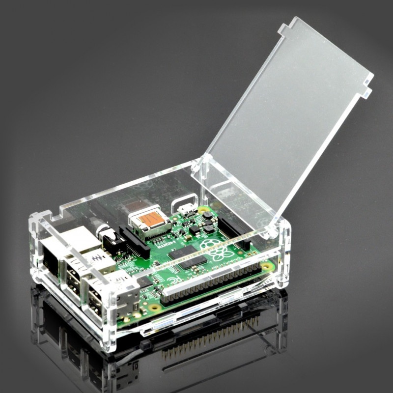 Obudowa Raspberry Pi Model B+ przezroczysta z klapką