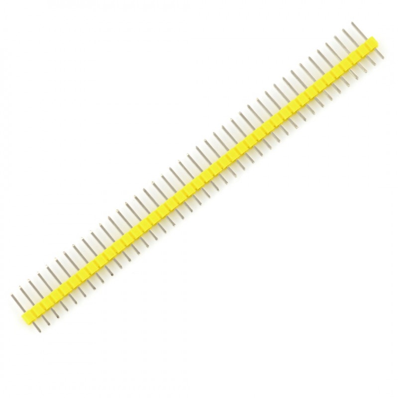 Wtyk goldpin 1x40 prosty raster 2,54 mm - żółty