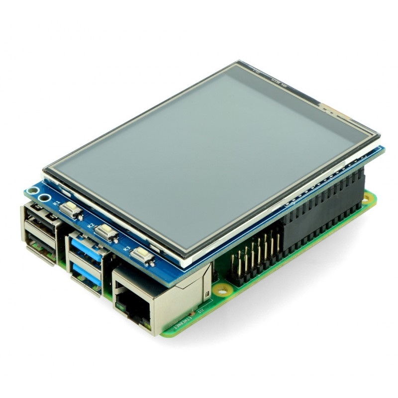 Ekran dotykowy rezystancyjny LCD TFT 3,2'' (C) 320x240px GPIO dla Raspberry Pi 4B/3B+/3B/Zero
