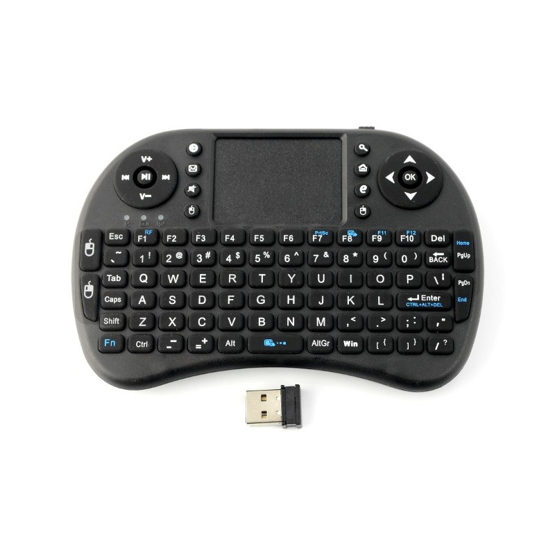Klawiatura bezprzewodowa + touchpad Mini Key - czarna - AAA