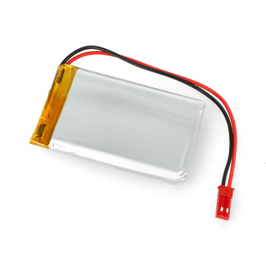 Akumulator Li-Po 3,7V/1900mAh, PCM, konektor+gniazdo 2,54 JST, 2 piny