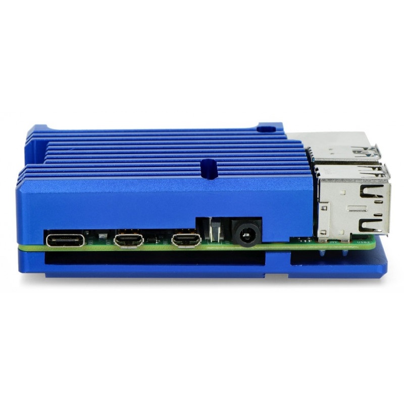 Obudowa do Raspberry Pi 4B - aluminiowa - niebieska