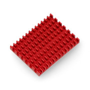 Radiator 40x30x5mm dla Raspberry Pi 4 z taśmą termoprzewodzącą - czerwony