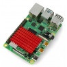 Radiator 40x30x5mm dla Raspberry Pi 4 z taśmą termoprzewodzącą - czerwony - zdjęcie 2