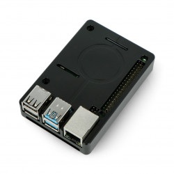 Obudowa Raspberry Pi model 4B z wentylatorem - aluminiowa - LT-4BA05 - czarna