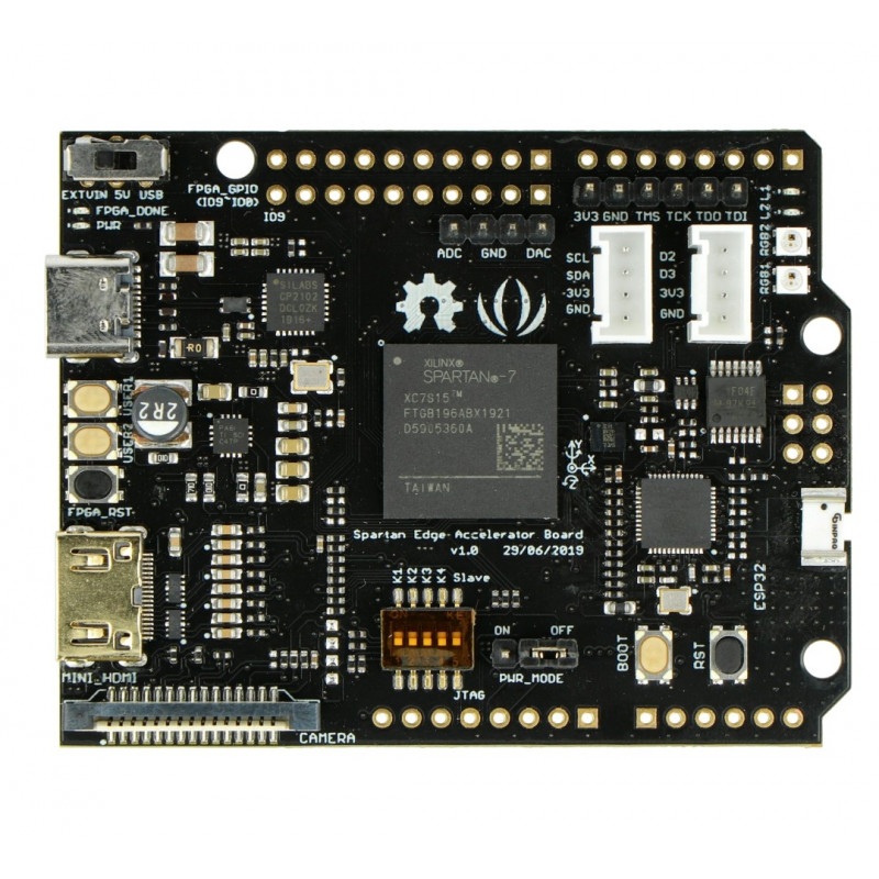 Spartan Edge Accelerator Board - nakładka FPGA z ESP32 dla Arduino