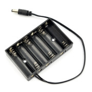 Koszyk na 6 baterii typu AA (R6) ze złączerm DC 5,5/2,1mm