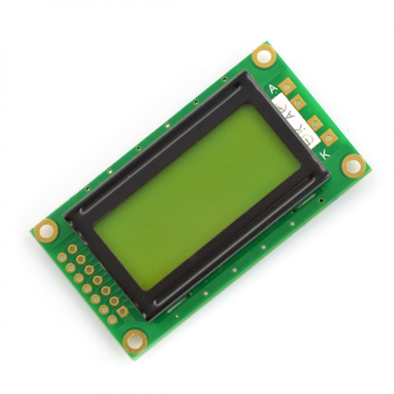 Wyświetlacz LCD 2x8 znaków zielony