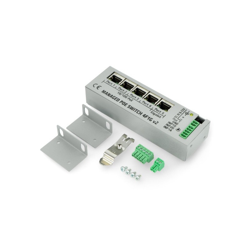 4F1G Switch 4 porty 10/100Mb PoE + 1 port 1Gb - zarządzalny switch