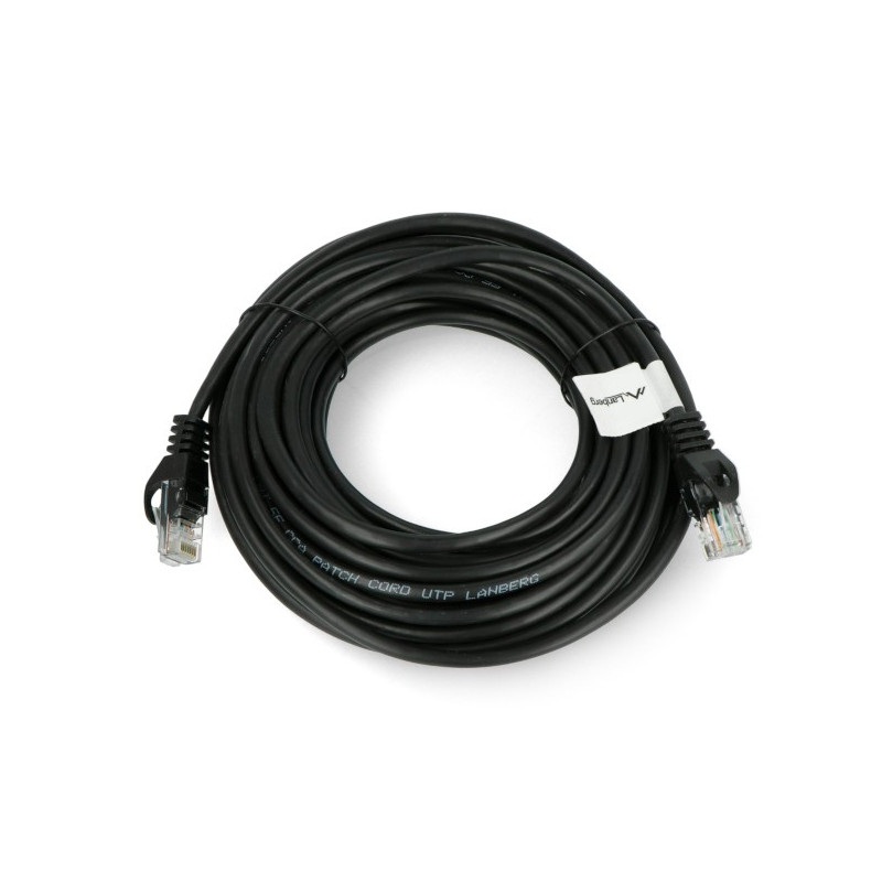 Przewód sieciowy Ethernet Patchcord UTP 5e 10m - czarny