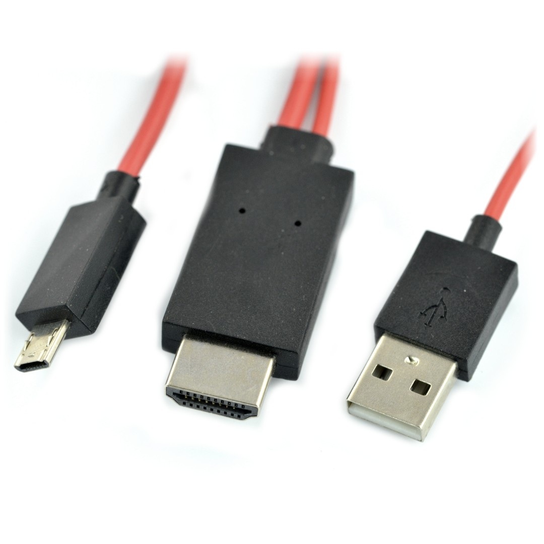 Przewód MHL 11 pin - microUSB, HDMI i USB