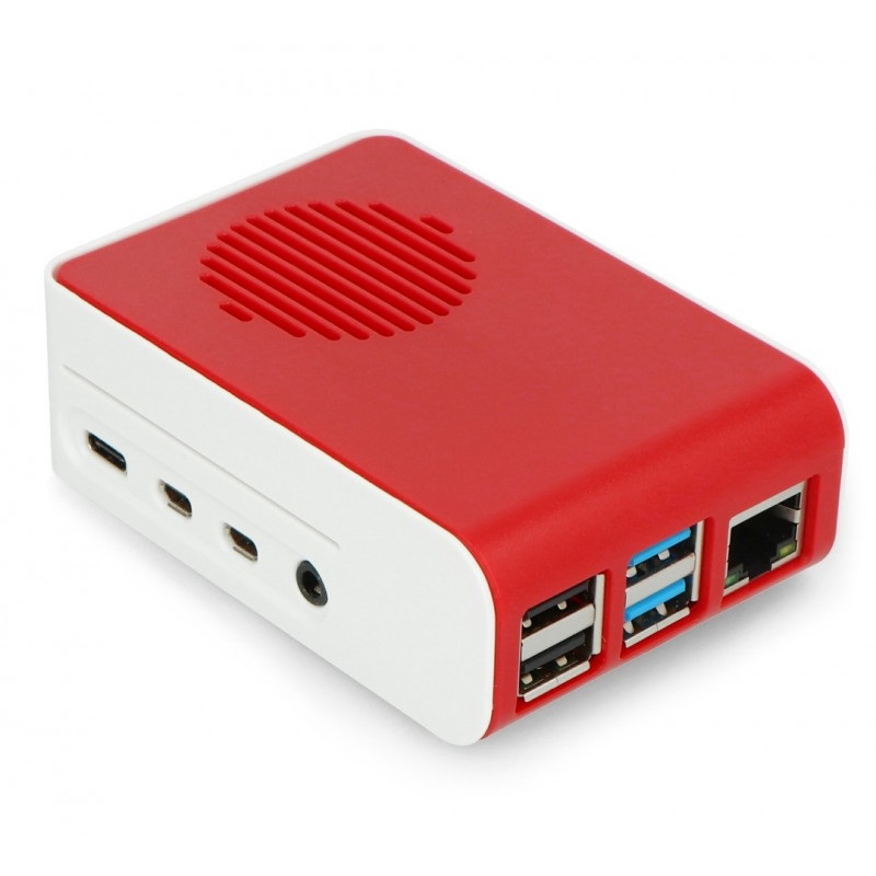 Obudowa do Raspberry Pi 4B - ABS - LT-4A11 - biało czerwona