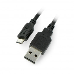 Przewód microUSB z przełącznikiem On/Off czarny - 1m
