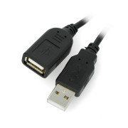 Przedłużacz USB A - A z przełącznikiem On/Off czarny - 0,5m