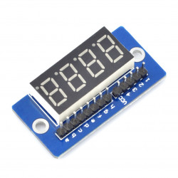 Moduł 4 x wyświetlacz 7-segmentowy wsp. anoda z otworami do montażu