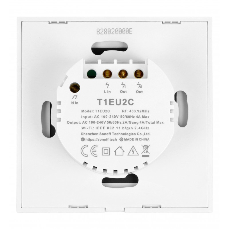 Sonoff T1EU2C-TX - dotykowy włącznik światła - WiFi