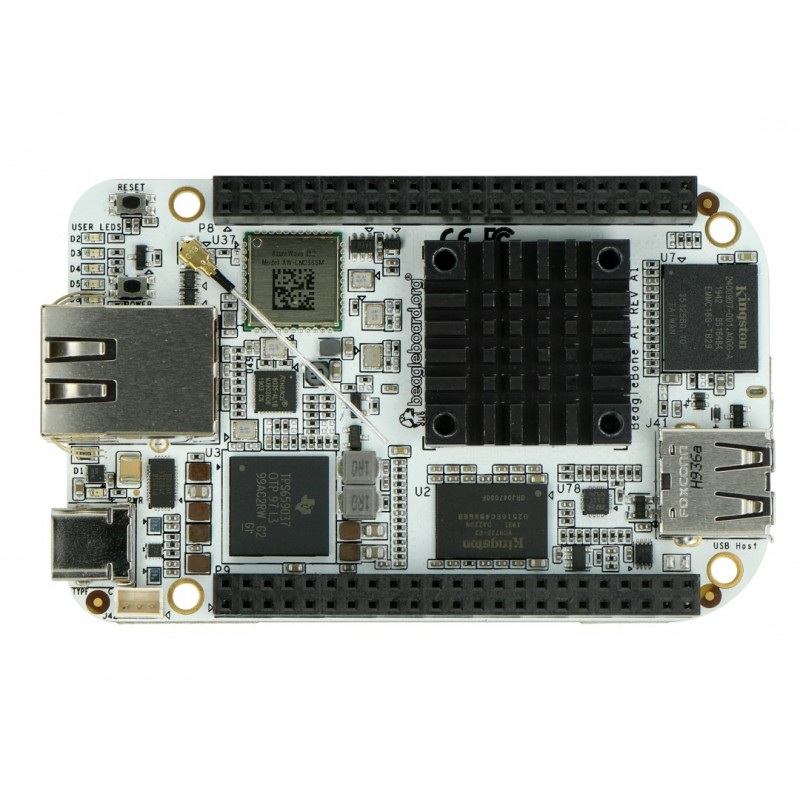 BeagleBone AI - ARM Cortex-A15 - 1.5GHz, 1GB RAM + 16GB Flash, WiFi i Bluetooth
