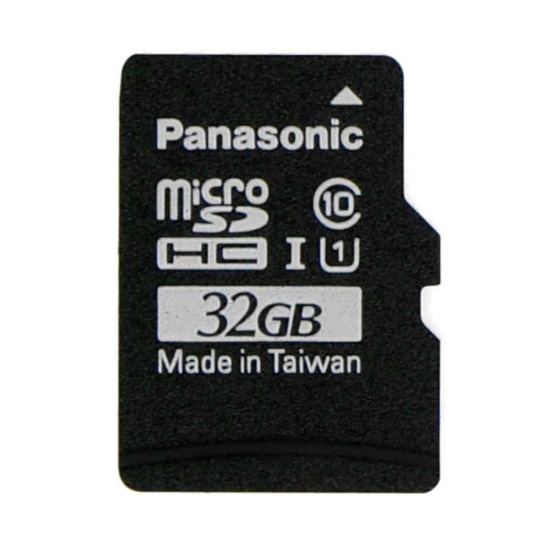 Karta pamięci Panasonic microSD 32GB 40MB/s klasa A1 (bez adaptera) + system Raspbian dla Raspberry Pi 4B/3B+/3B/2B/Zero