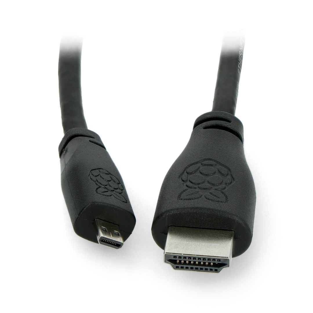 Przewód microHDMI - HDMI 2.0 - oryginalny dla Raspberry Pi 4 - 2m - czarny