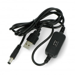 Boost - przetwornica step-up USB 5V na 12V - wtyk DC 5,5/2,1mm - Ad...