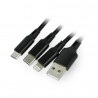Kabel 3w1 USB - Micro USB USB typu C Lightning M-Life 1m - czarny - zdjęcie 1