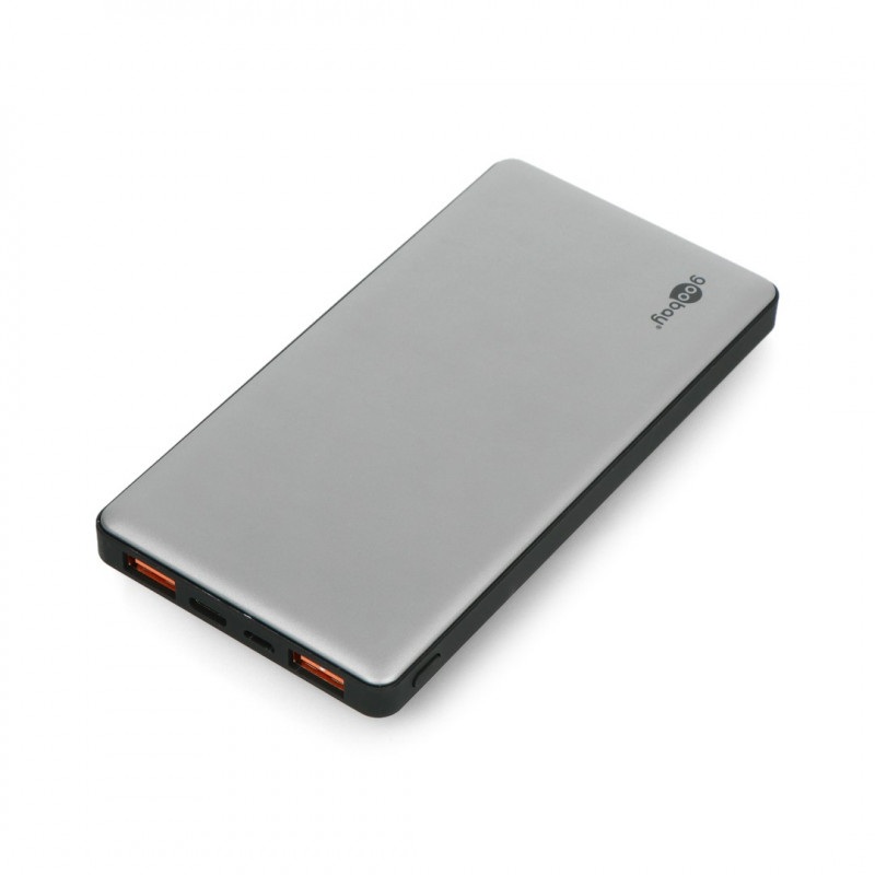 Mobilna bateria PowerBank Goobay 10.0 59821 Quick Charge 3.0 10000mAh - szaro - czarna