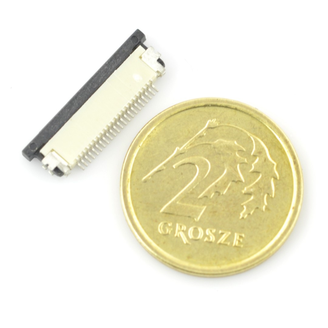 Złącze żeńskie ZIF, FFC/FPC, poziome 28 pin, raster 0,5 mm, dolny kontakt