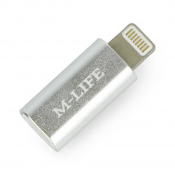 Adapter gniazdo microUSB - wtyk Apple Lightning - jasna