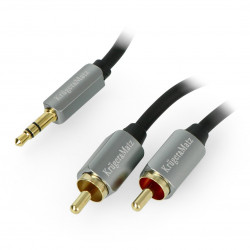 Przewód Kruger&Matz Jack 3,5mm - 2x RCA czarny - 3m