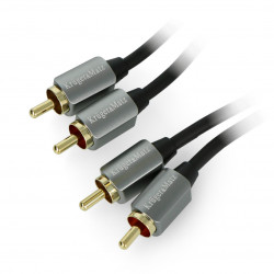 Przewód Kruger&Matz 2x RCA - 2x RCA czarny - 1,8m
