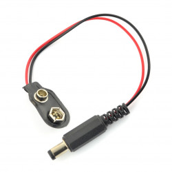 Adapter wtyk DC 5.5/2.1 - wtyk 6F22 bateria 9V