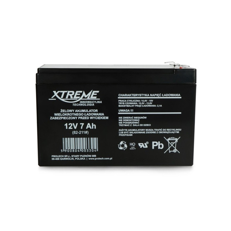 Akumulator żelowy 12V 7Ah Xtreme