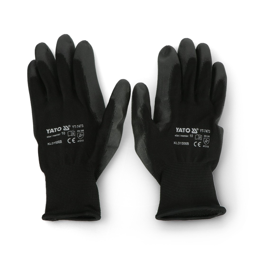 						Rękawice robocze Yato rozmiar 10 nylonowe - czarne