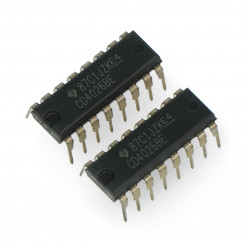 Układ logiczny CD4026 - licznik cyfrowy, dekoder 7-segmentowy THT