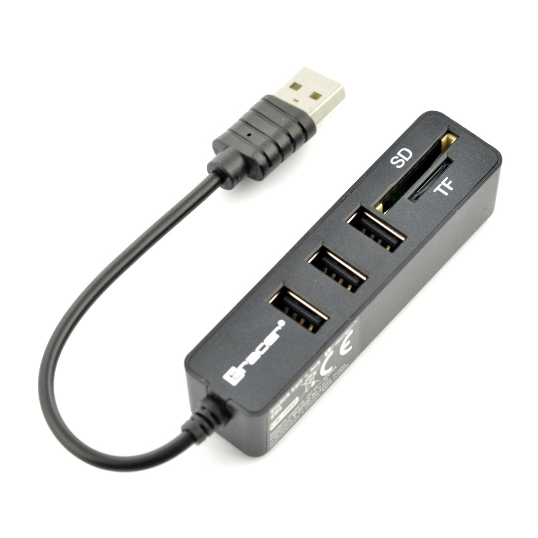 Czytnik kart pamięci All-in-one Tracer + Hub USB CH4