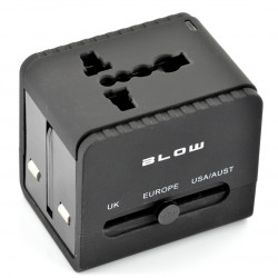 Wtyk sieciowy uniwersalny z USB BLOW