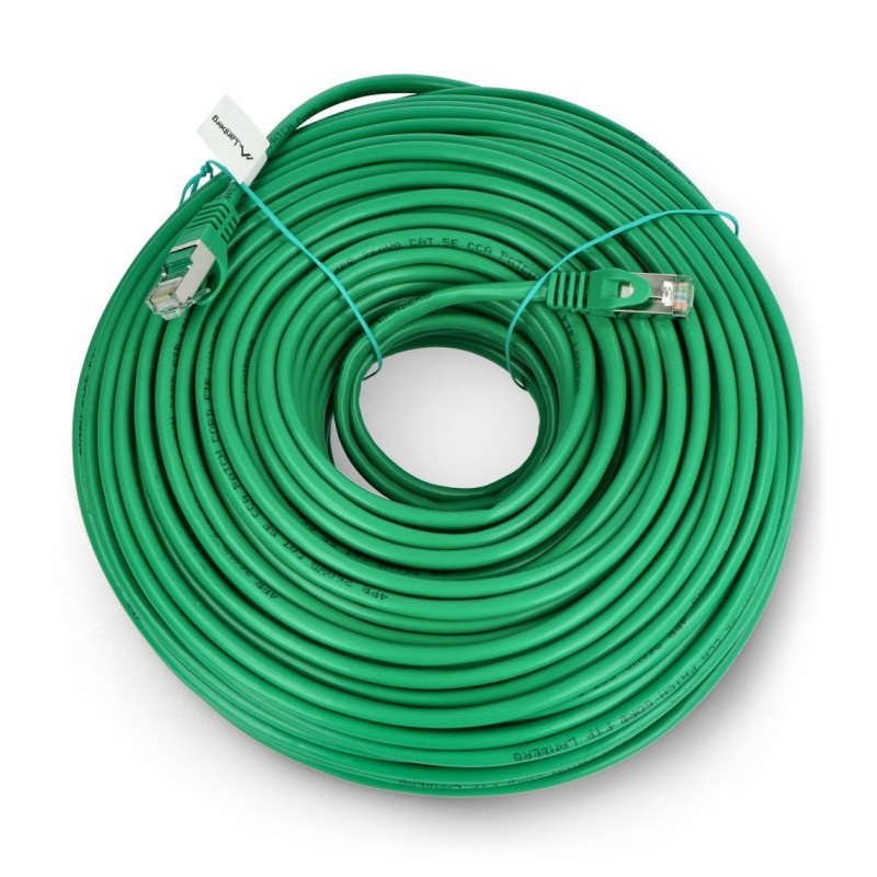 Przewód sieciowy Lanberg Ethernet Patchcord FTP 5e 50m - zielony