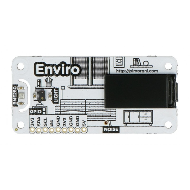 Enviro pHAT - czujnik temperatury, ciśnienia, natężenia światła i zbliżenia - nakładka dla Raspberry Pi