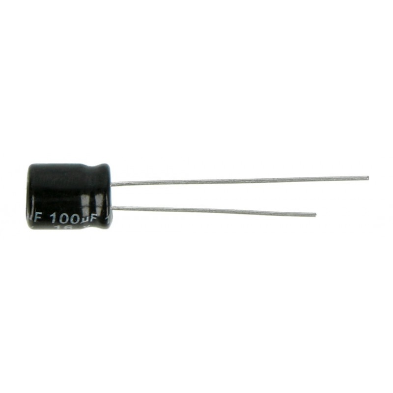 Kondensator elektrolityczny 100uF/16V 6x7mm 105C THT - 10szt.