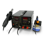 Stacja lutownicza 3w1 hotair grotowa + zasilacz 30V/5A WEP 853D5A